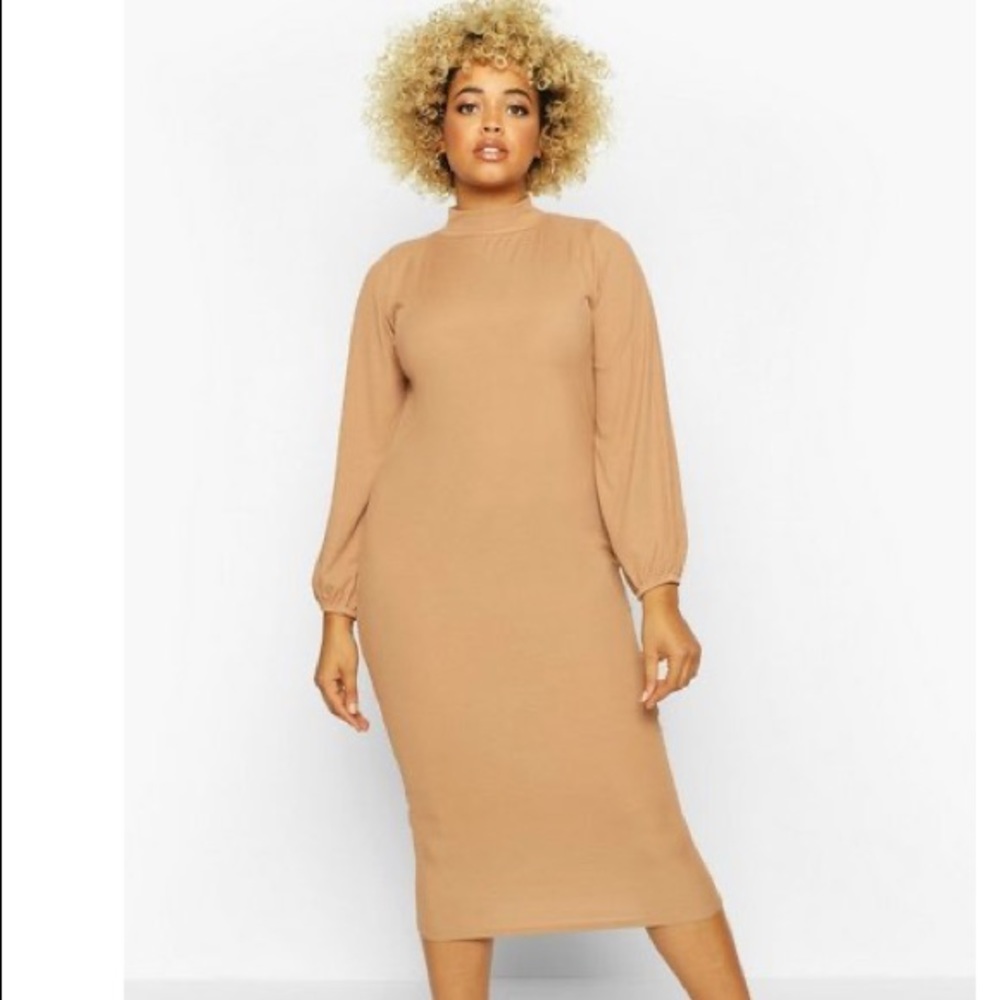 Tan Midi Dress